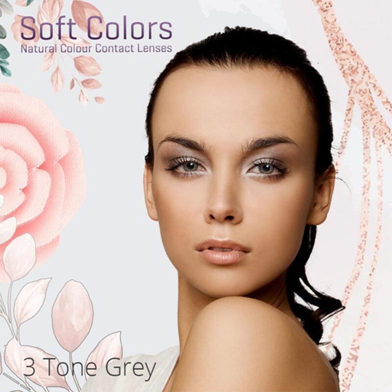 elegance soft colors 3 tone grey renkli lens-Lenssepeti.com.tr